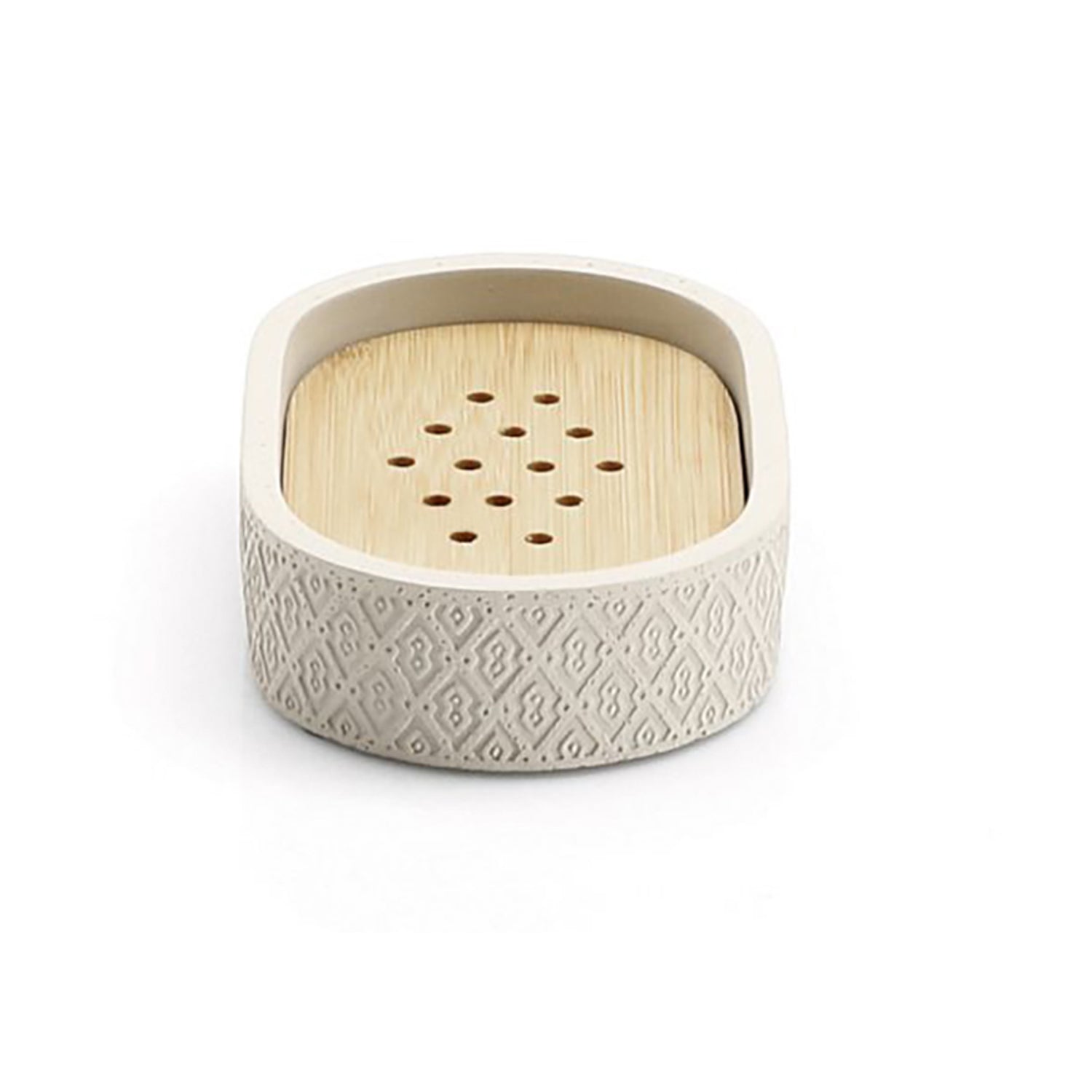 Portasapone in cemento e bambÃ¹ Gedy serie Afrodite - Grigio