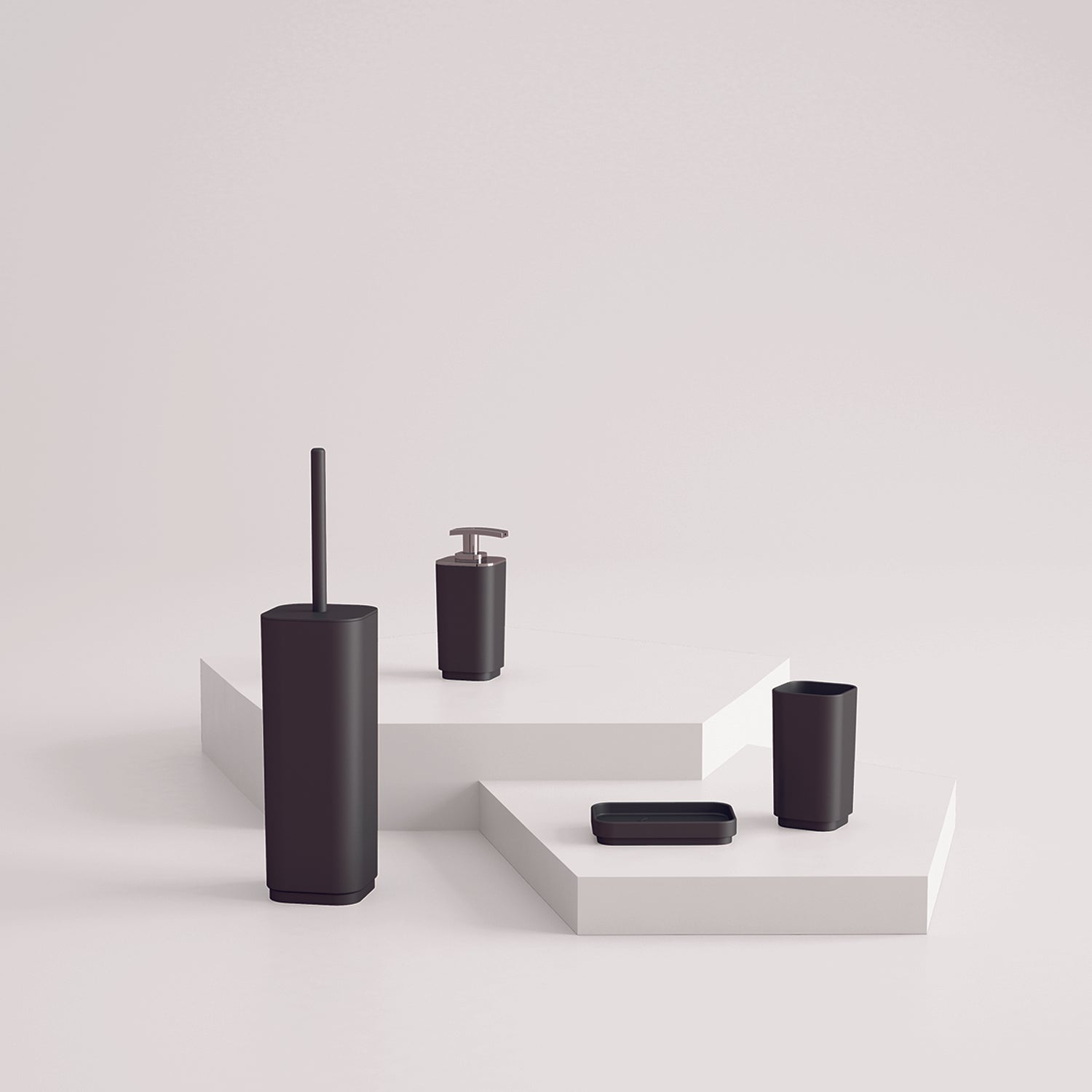 Portaspazzolini in materiale plastico riciclato Gedy serie Seventy EkoplÃ  - Nero Matt