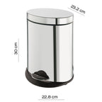 Cestino bagno ovale da 5 lt modello Argenta di Gedy - Cromato