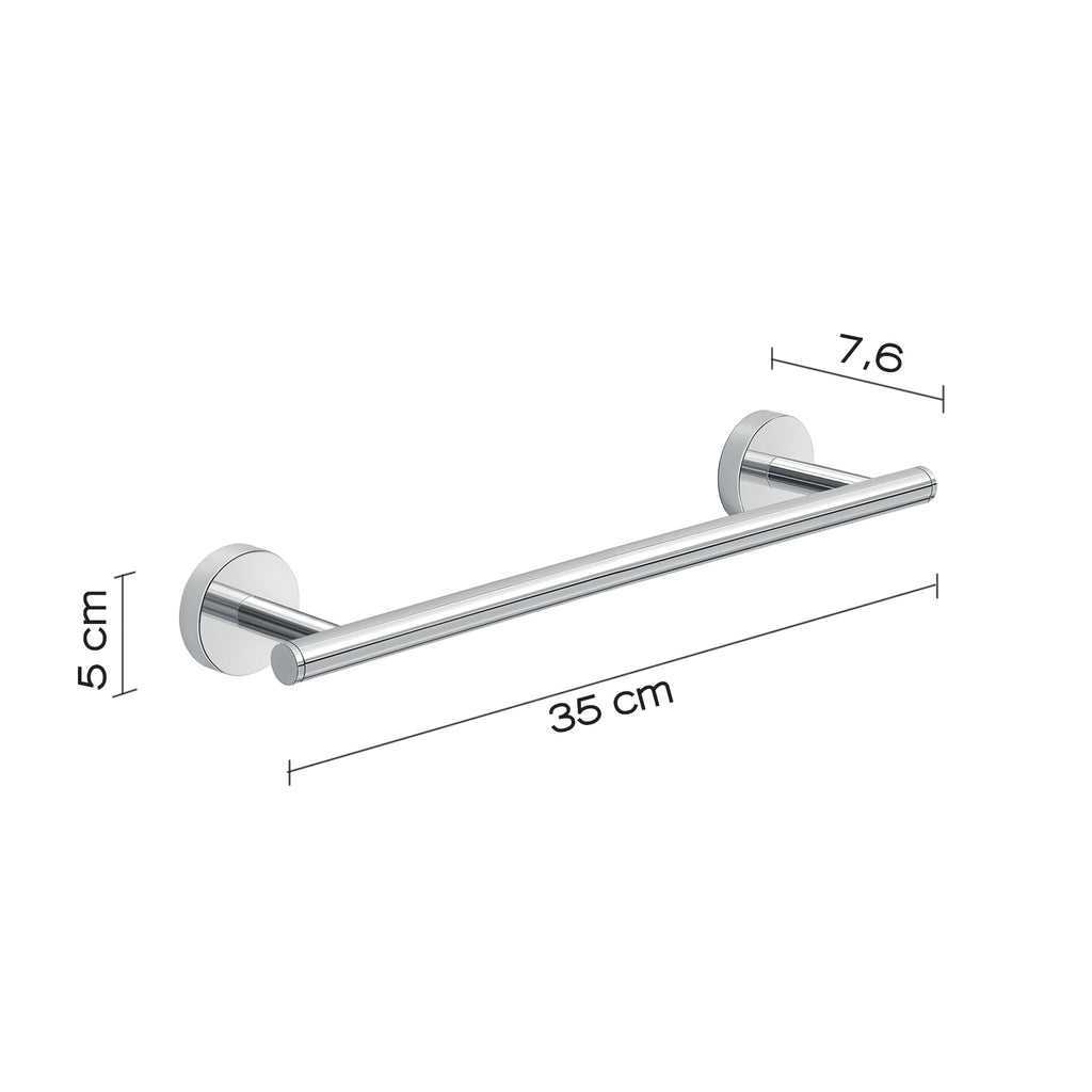 Portasalviette 35 cm a muro in Acciaio Inox Eros di Gedy - Cromato