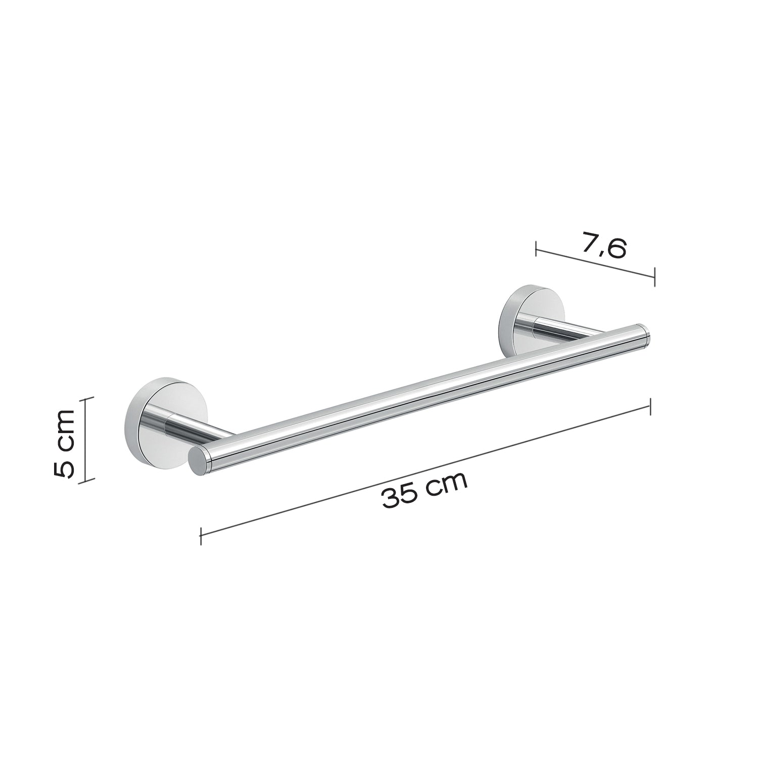 Portasalviette 35 cm a muro in Acciaio Inox Eros di Gedy - Cromato
