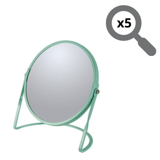 Specchio ingranditore da tavolo su base in acciaio modello Akira colore verde