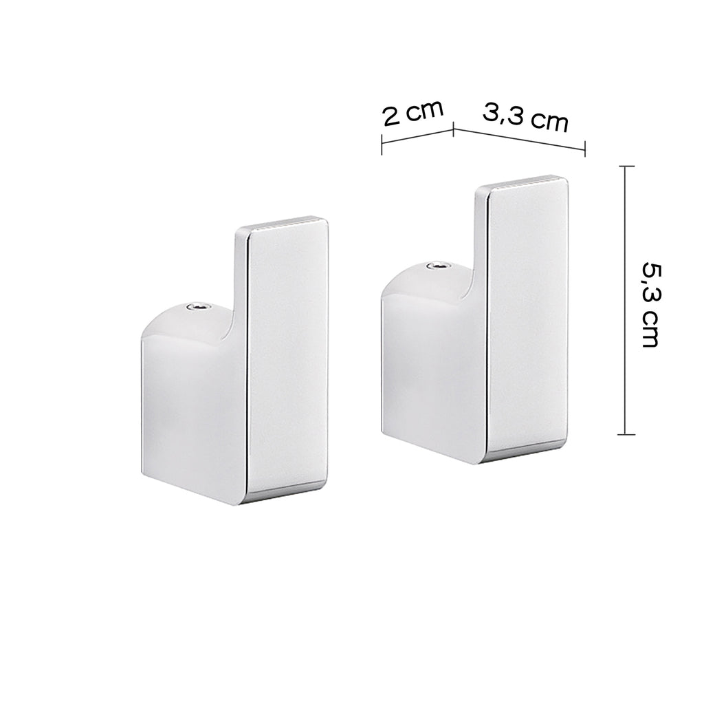 Appendiabiti 2 pezzi a muro Gedy serie Pirenei - Cromato