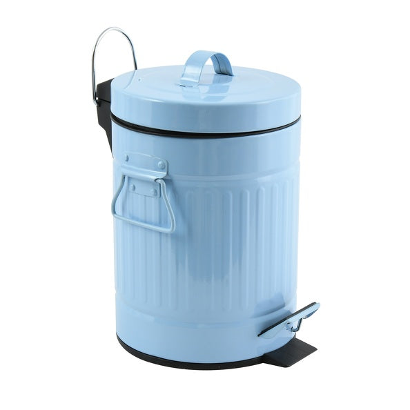 Pattumiera a pedale in Acciaio da 3L modello Habana - Blu Pastello