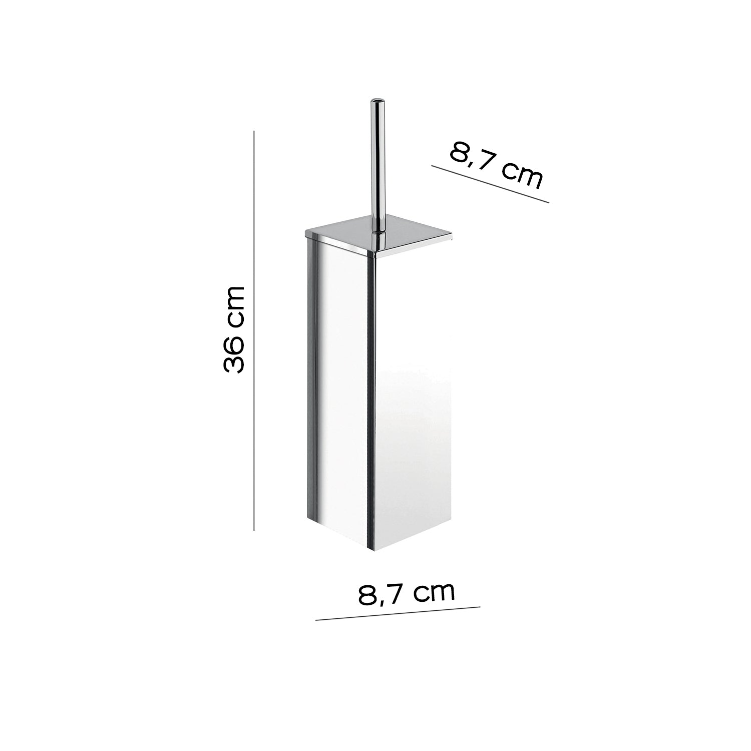 Scopino in Acciaio Inox con ciuffo in setole di Gedy serie Kansas - Cromato