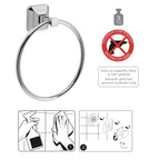 Portasalviette ad anello con ventosa Gedy Ventus cm 18.8x6x20.5 in Acciaio Inox