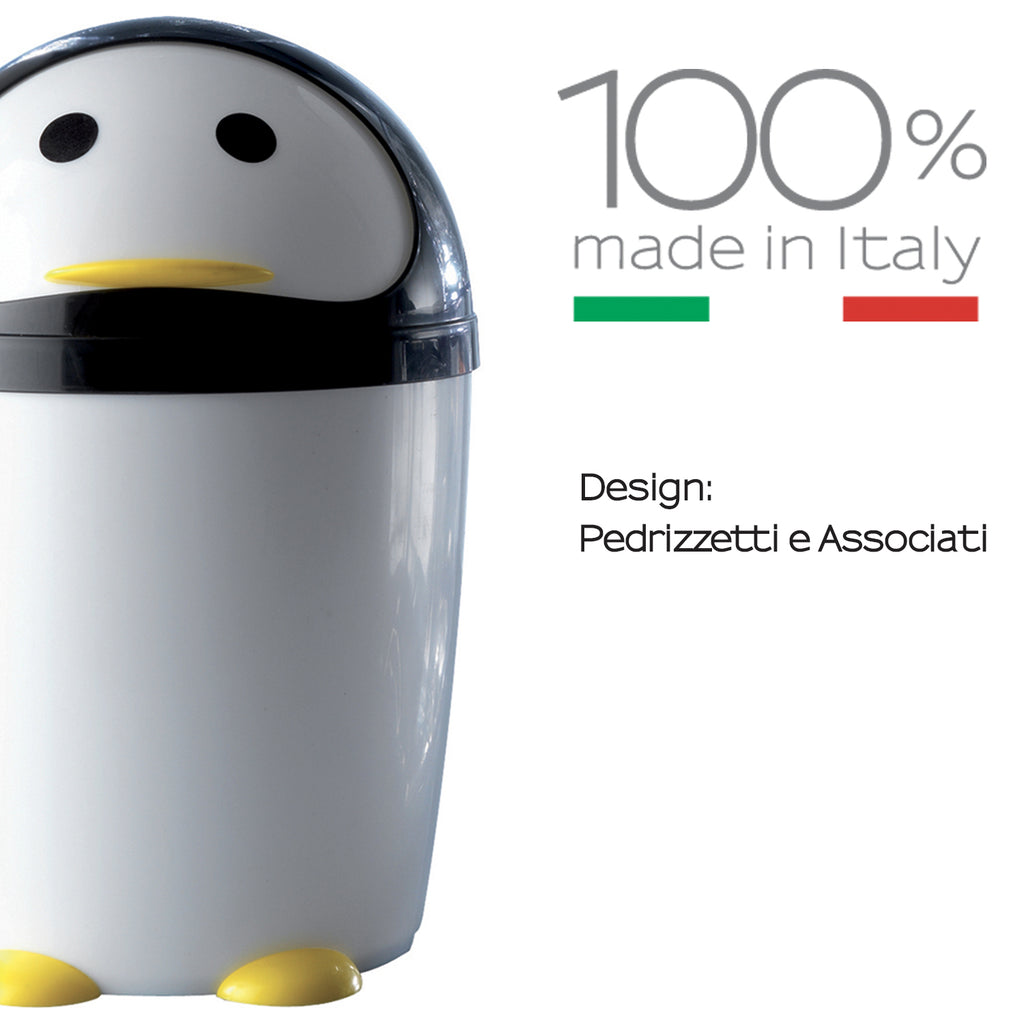Portarifiuti 7.5 lt modello Peng di Gedy - Bianco/Nero