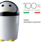 Portarifiuti 7.5 lt modello Peng di Gedy - Bianco/Nero