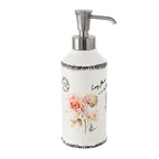 Dispenser sapone in ceramica con erogatore in plastica nichel lucido Gedy serie Clothilde - Bianco