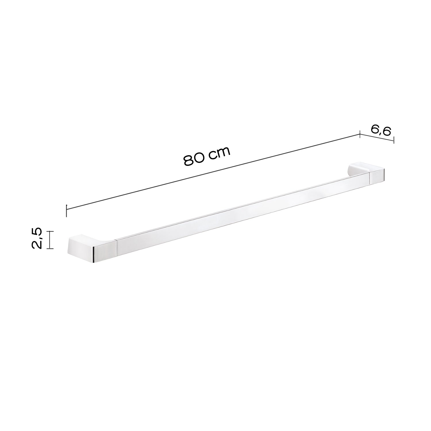 Portasalviette a muro di Gedy serie Pirenei 80 cm - Cromato