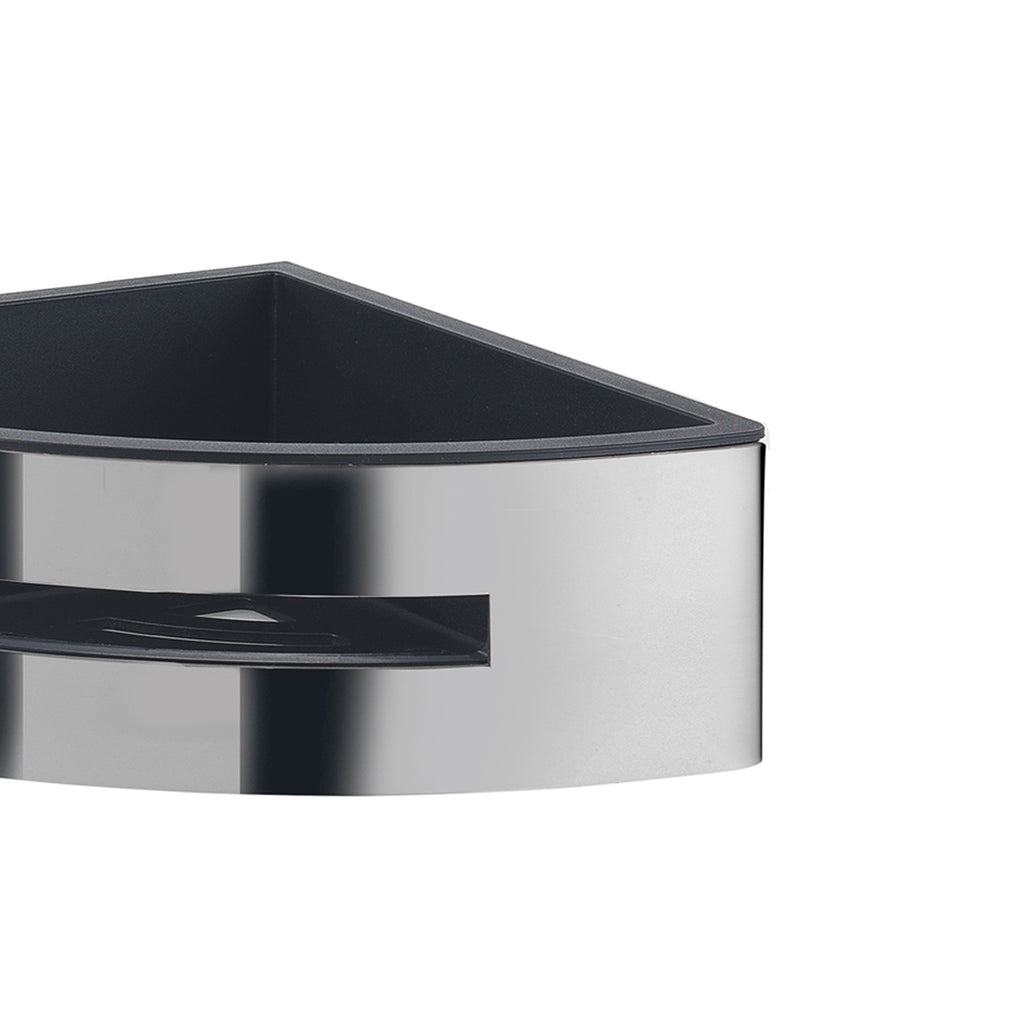 Portaoggetti doccia angolare modello Poseidon Gedy in cromo/nero