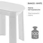 Sgabello Gedy modello Tetra in resine termoplastiche - Bianco