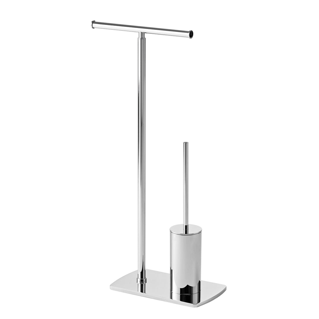Piantana portarotolo e scopino in Acciaio Inox modello Florida di Gedy - Cromato