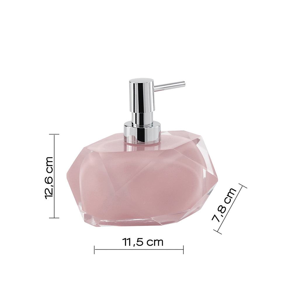 Dosasapone con erogatore in plastica cromata Gedy serie Chanelle - Rosa
