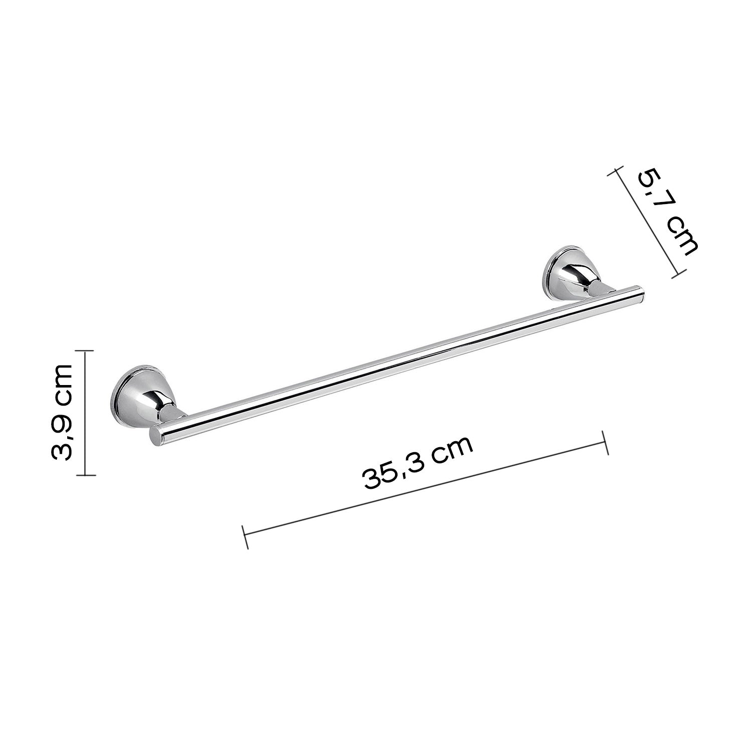 Porta asciugamani 35 cm in Acciaio Inox Genziana di Gedy - Cromato