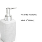 Dispenser sapone in ceramica con erogatore cromato Gedy serie Kelly - Bianco