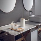 Scopino da appoggio con ciuffo in setole Gedy modello Ninfea - Bianco Matt