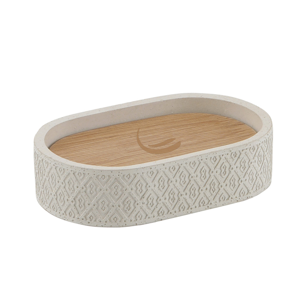 Portasapone in cemento e bambÃ¹ Gedy serie Afrodite - Grigio