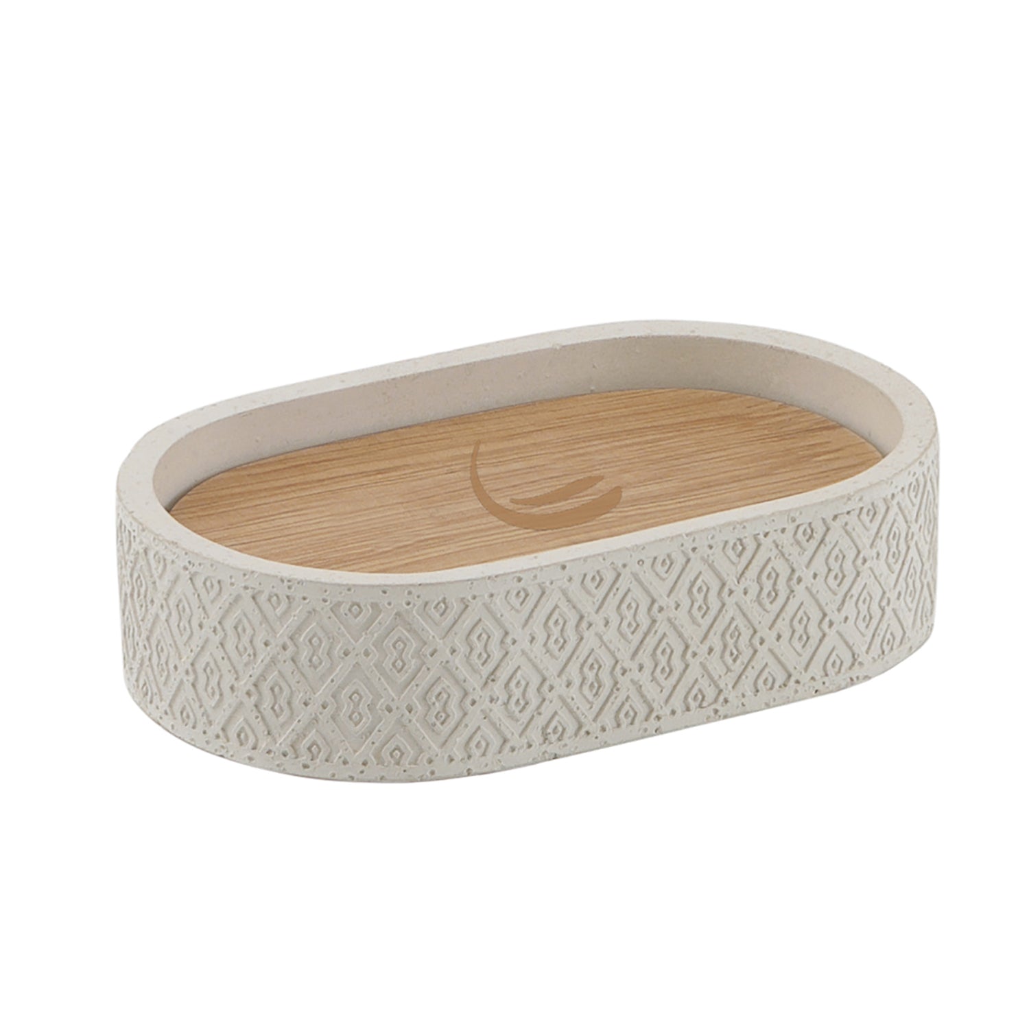 Portasapone in cemento e bambÃ¹ Gedy serie Afrodite - Grigio