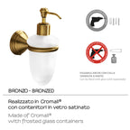 Dispenser sapone a parete con erogatore in plastica bronzata di Gedy serie Romance - Bronzo