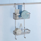 Portaoggetti doccia appendibile a 2 ripiani in Ottone modello Apollo di Gedy - Cromato