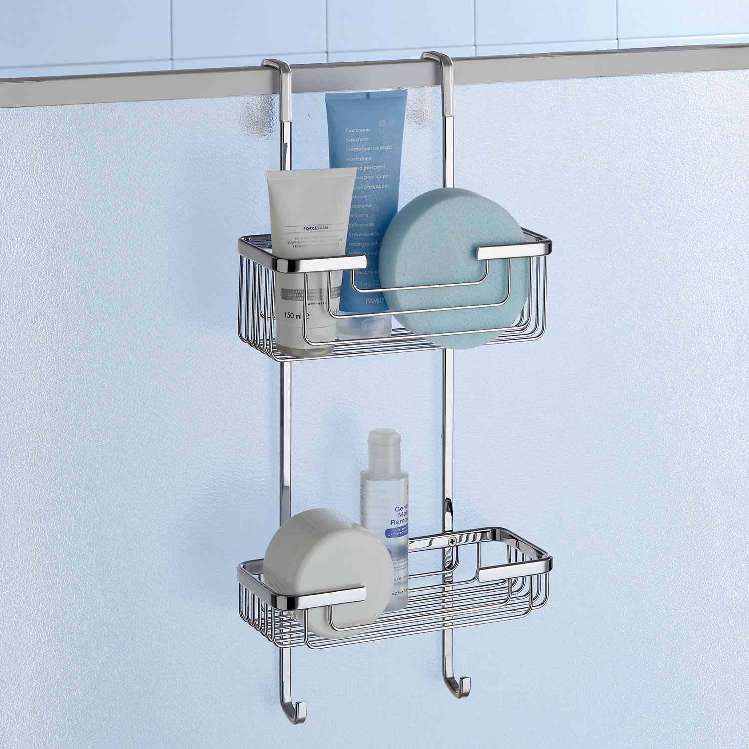 Portaoggetti doccia appendibile a 2 ripiani in Ottone modello Apollo di Gedy - Cromato