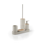 Dispenser sapone in cemento e bambÃ¹ Gedy serie Afrodite - Grigio