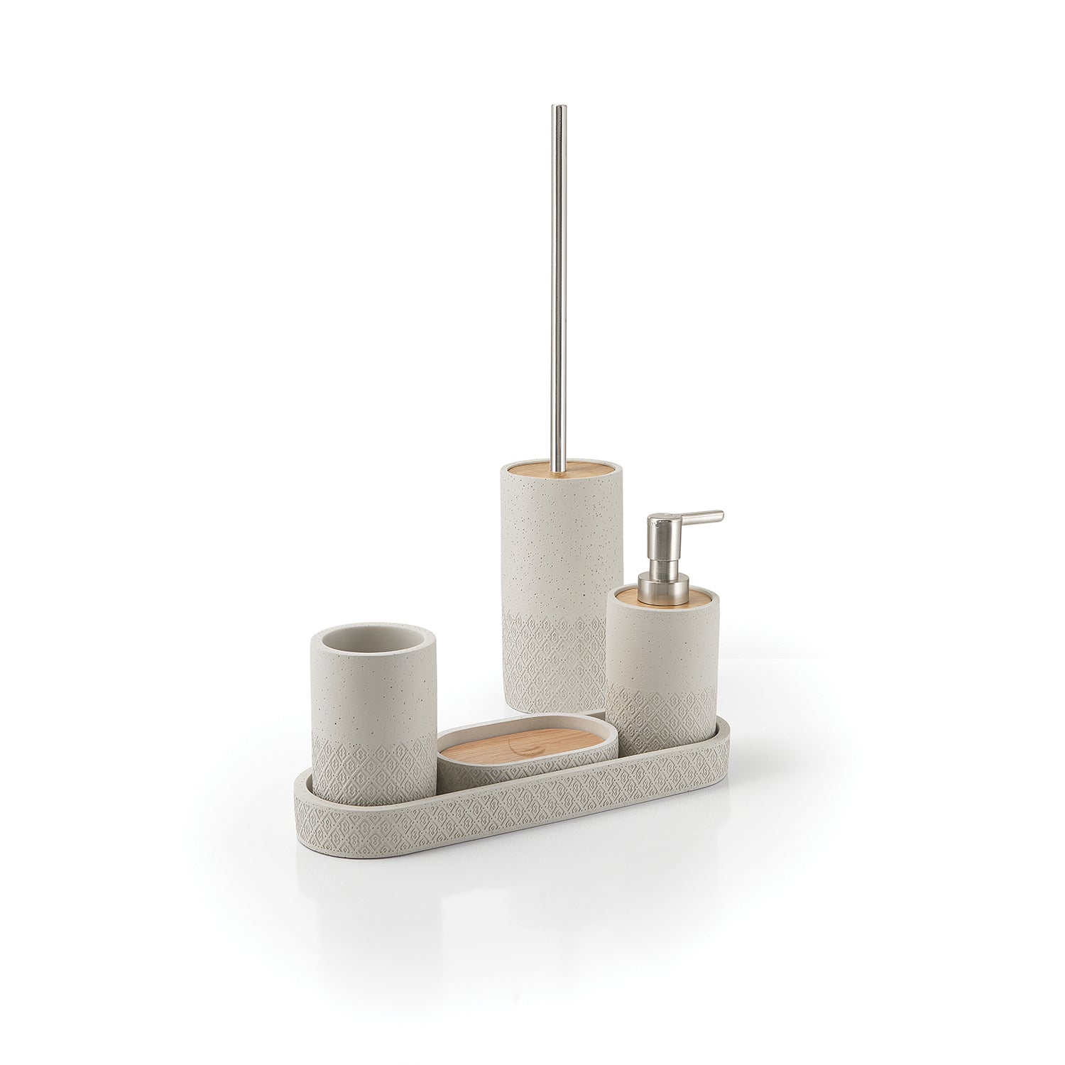 Dispenser sapone in cemento e bambÃ¹ Gedy serie Afrodite - Grigio