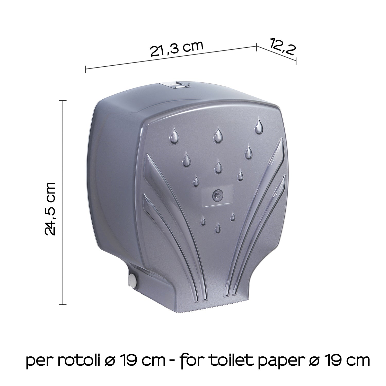 Distributore per rotoli di carta igienica di max 19 cm di Gedy - Antracite