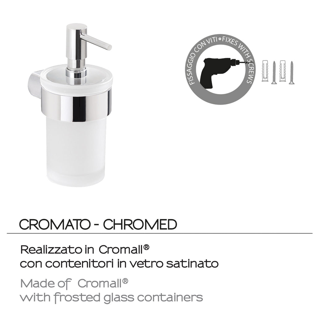 Dosasapone a muro con erogatore di Gedy serie Pirenei - Cromato