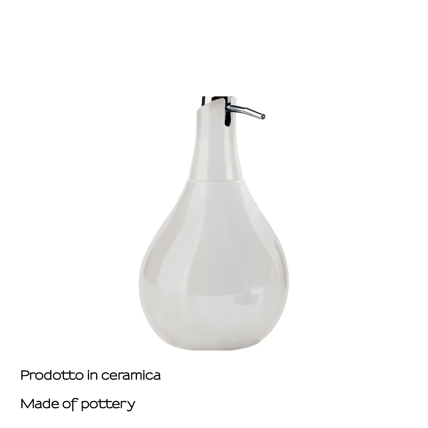 Dosasapone in ceramica con erogatore in plastica cromata Gedy modello Azalea - Bianco