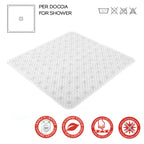 Tappeto antiscivolo doccia 53x53 modello Solid di Gedy - Trasparente