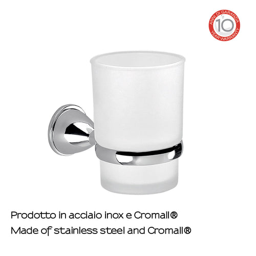 Portaspazzolini in Acciaio Inox Genziana di Gedy - Cromato