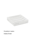 Portasapone da appoggio in resina di Gedy serie Quadrotto - Bianco