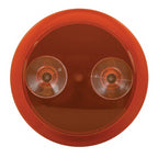 Specchio da bagno ingranditore rotondo con ventosa colore arancione