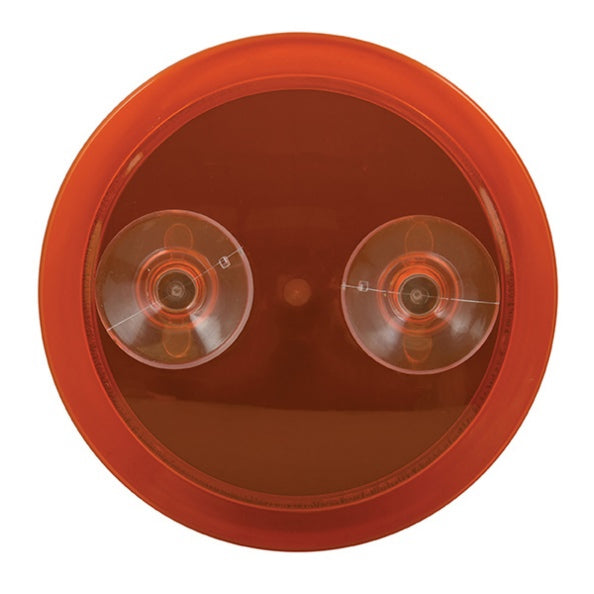Specchio da bagno ingranditore rotondo con ventosa colore arancione