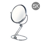 Specchio ingranditore 5X da appoggio - Cromato