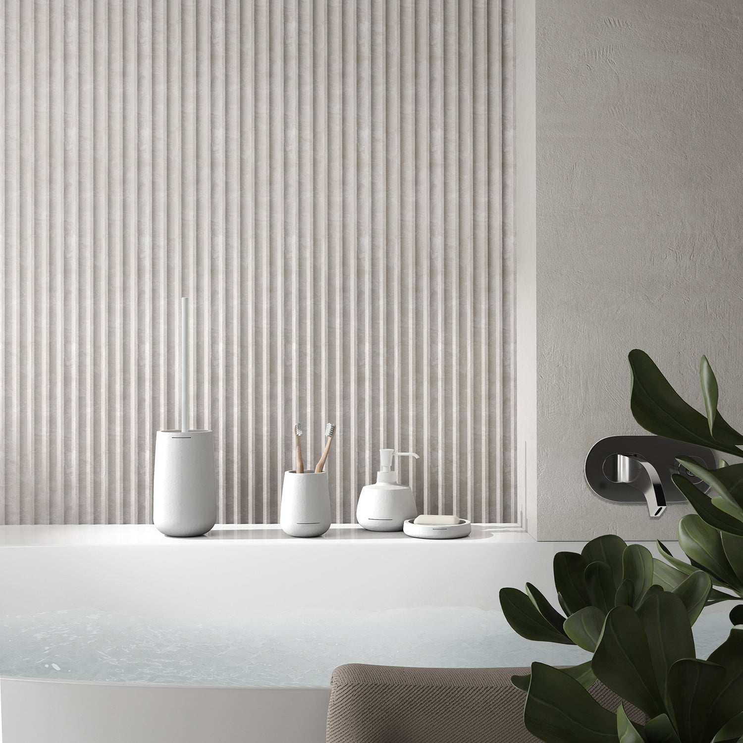 Portasapone in resina Gedy serie Kira - Bianco