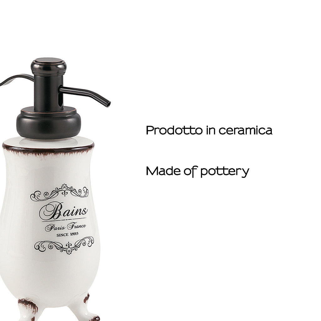 Dispenser sapone da appoggio in ceramica Gedy modello Amelie - Bianco