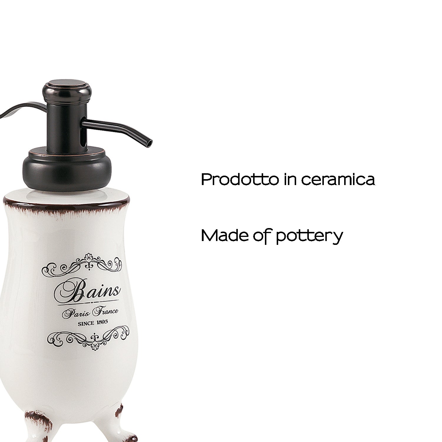 Dispenser sapone da appoggio in ceramica Gedy modello Amelie - Bianco