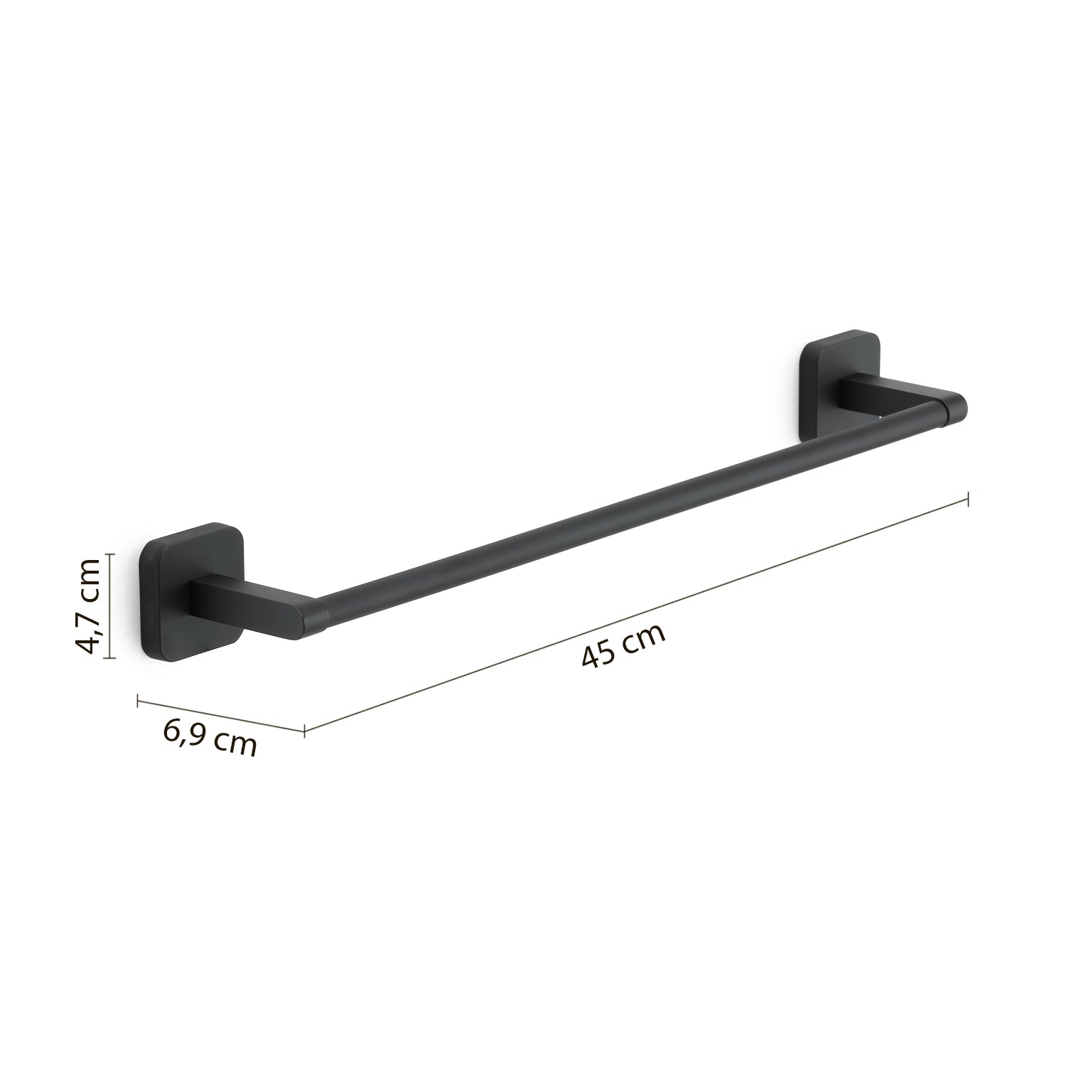 Portasalviette 45 cm Gedy modello Tonga 45x6.9xH4.7 cm - Nero Matt