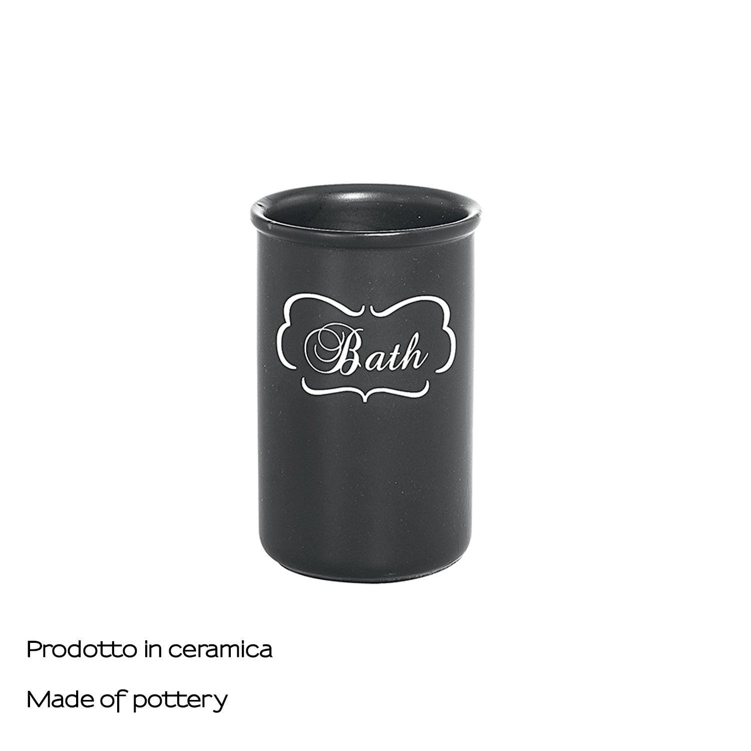 Portaspazzolini in ceramica di Gedy serie Chantal - Nero Matt