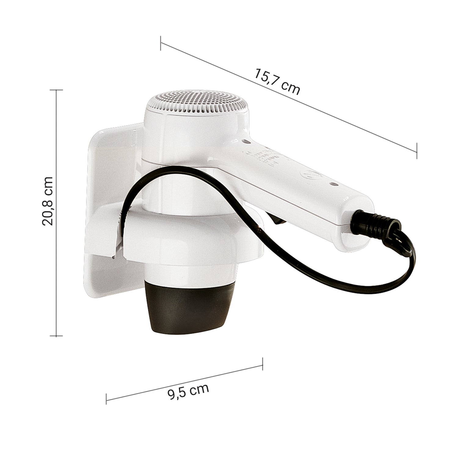 Phon 1200W con supporto a parete modello Albatros di Gedy - Bianco