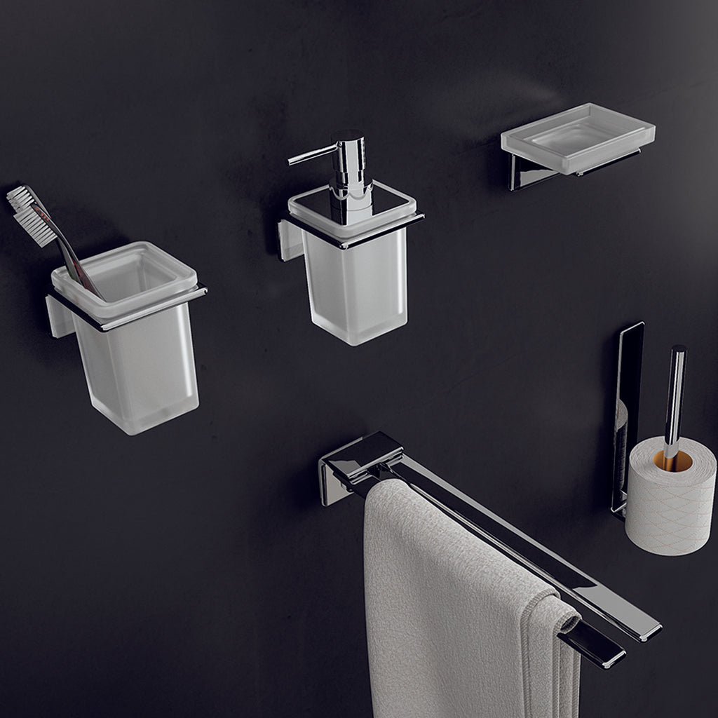 Portaspazzolini a parete in Ottone e Acciaio AISI 304 Gedy serie Il Giglio - Cromato