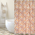Tenda doccia in poliestere modello Mosaico 180 x 200 cm - Multicolore/Beige