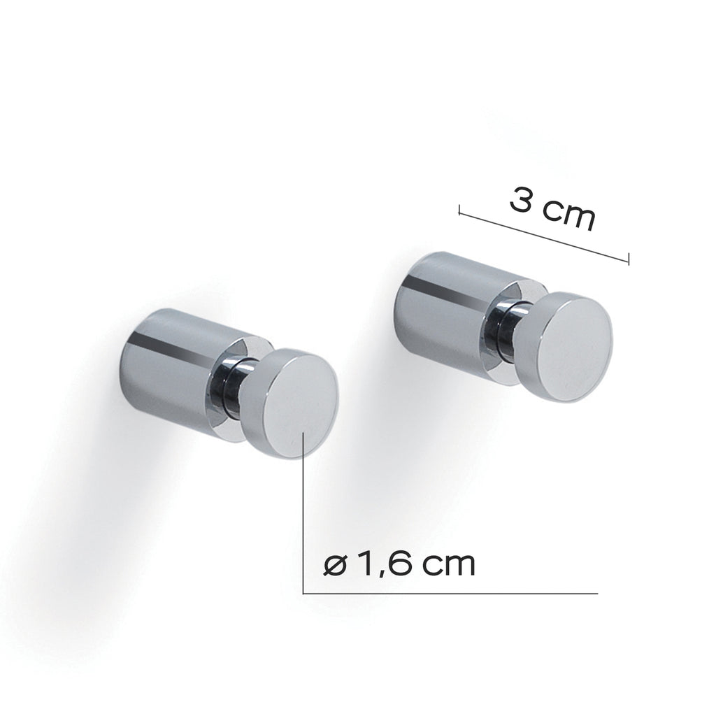 Appendiabiti 2 pezzi tondi in ottone modello Cordelia di Gedy - Cromato