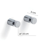 Appendiabiti 2 pezzi tondi in ottone modello Cordelia di Gedy - Cromato