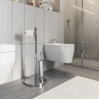 Piantana portarotolo e portascopino modello Hibiscus di Gedy - Cromato