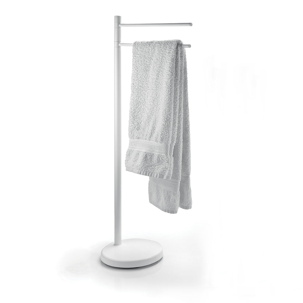 Piantana porta asciugamani in Alluminio e Acciaio Inox modello Mammolo di Gedy - Bianco