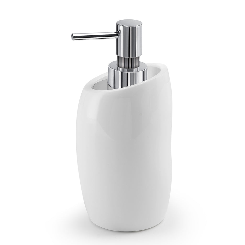 Dispenser sapone con erogatore in Cromall Gedy serie Iside - Bianco Lucido